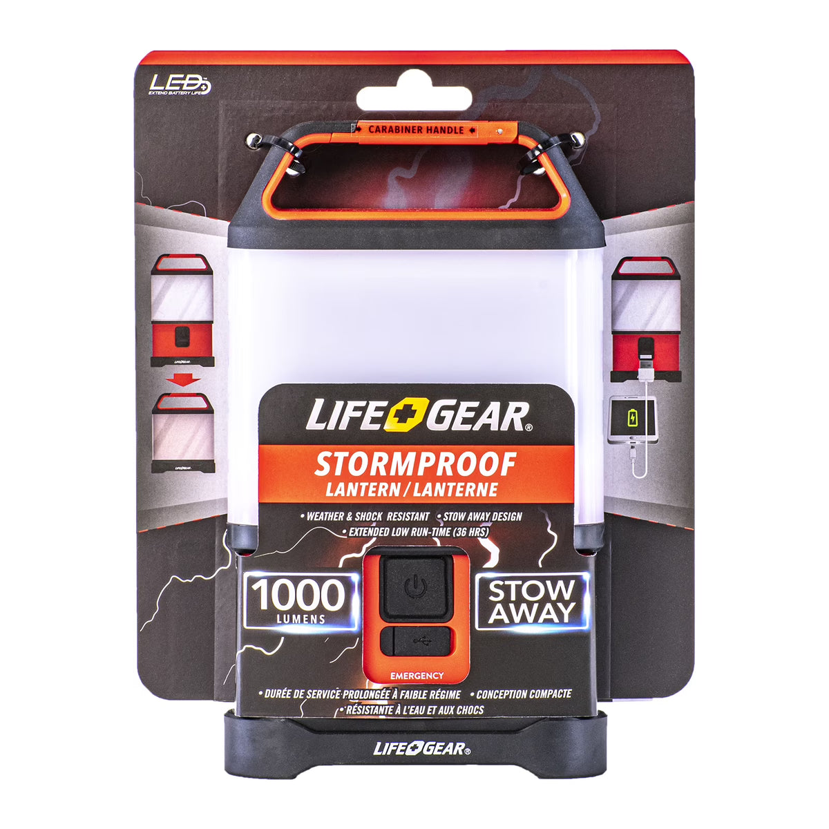 Life Gear Stormproof 500 Lumen Collapsible Lantern Red/Black USB
