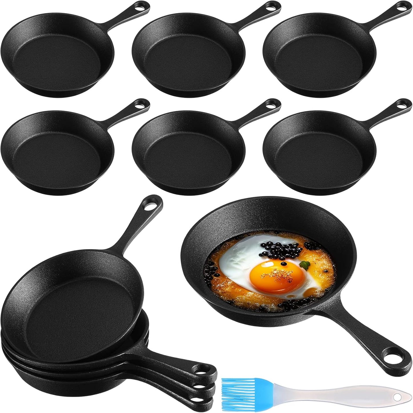 Mini Cast Iron Skillets Small Plate Kitchen Skillets, 10 Sets