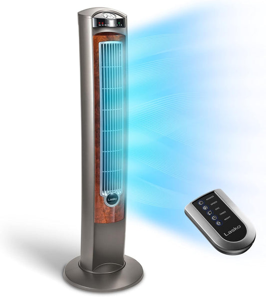 Lasko 42" Wind Curve Fresh Air Ionizer Fan 3 Speed RC Tower Fan