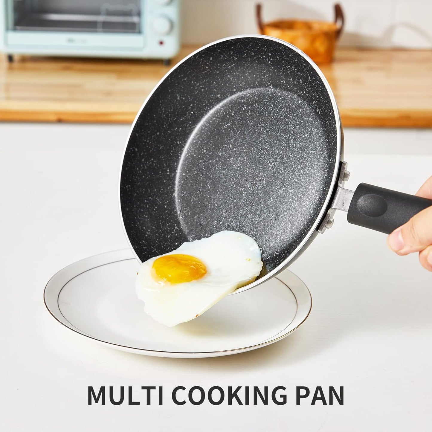 Nonstick Frying Pan Set-3-Pieces Aluminum Skillet,8", 9.5" & 11"
