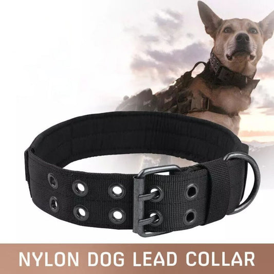 Dog Collar Wide Heavy Duty Nylon All Dog Breed Collar, Black