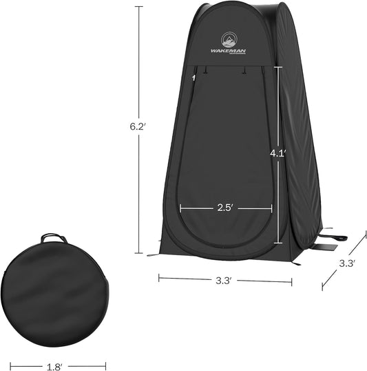 Privacy Tent Portable Camping Pop Up Pod Tent W/Carry Bag, Black