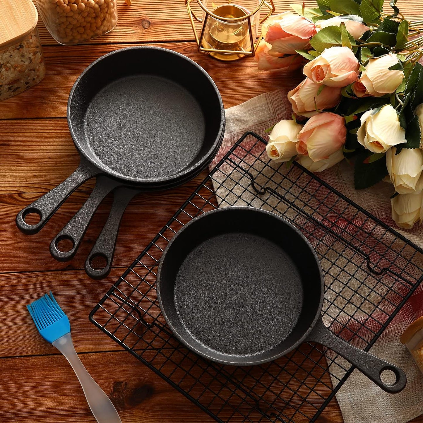 Mini Cast Iron Skillets Small Plate Kitchen Skillets, 10 Sets