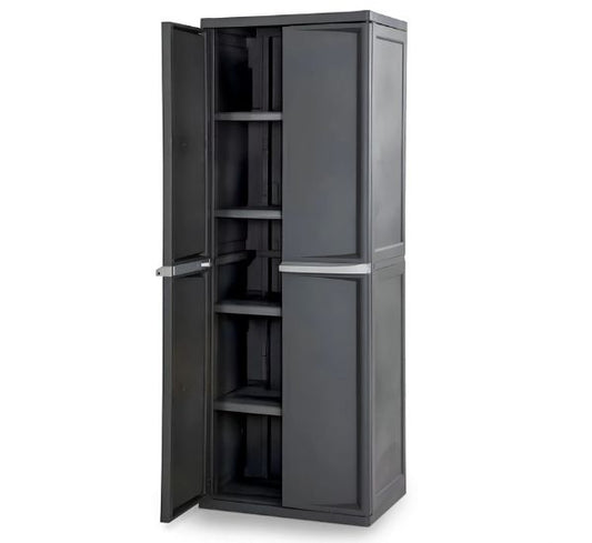 Freestanding 4-Shelf Storage Cabinet Adjustable 4-Shelves, Gray