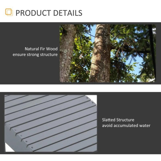 Folding Adirondack Chair W/Ottoman & Side Table 3-Pcs Set- Gray