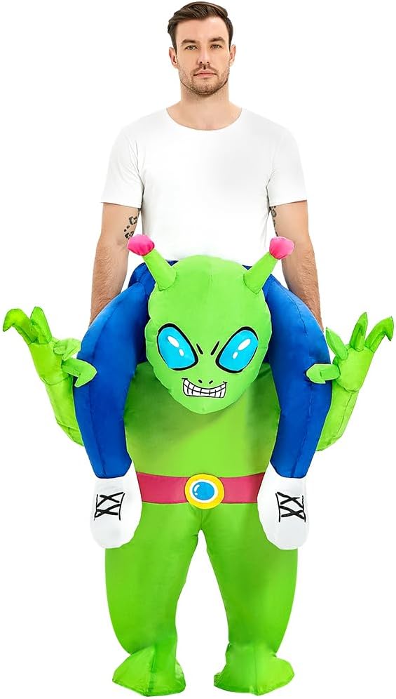 Inflatable Alien Costume Halloween Green Suit Ride On Blow Up