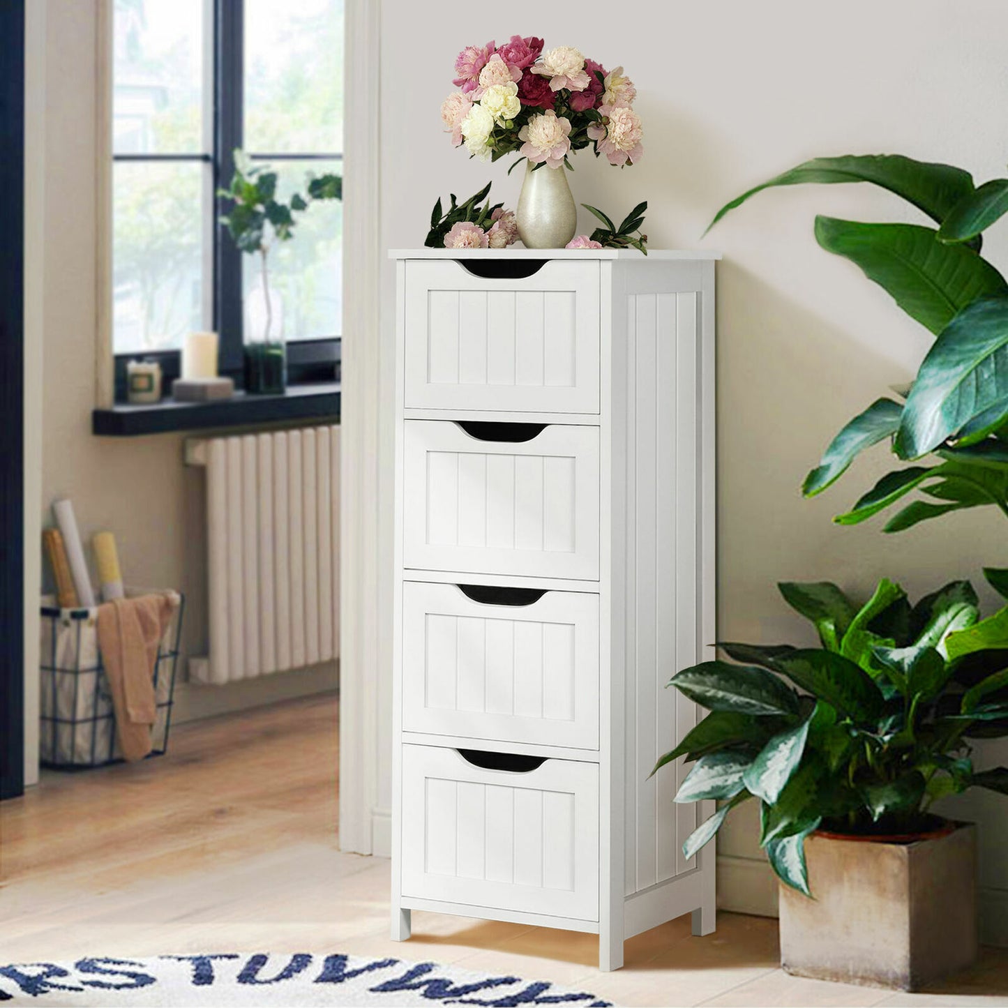 Wooden 4 Drawer Dresser Bedroom Chest Clothes Organizer Storage