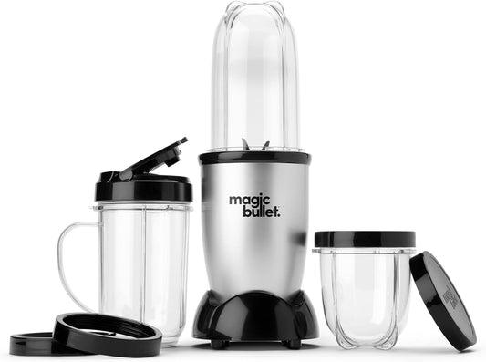 Magic Bullet 11 Piece Set Blender & Mixer Silver Easy Bullet Blender