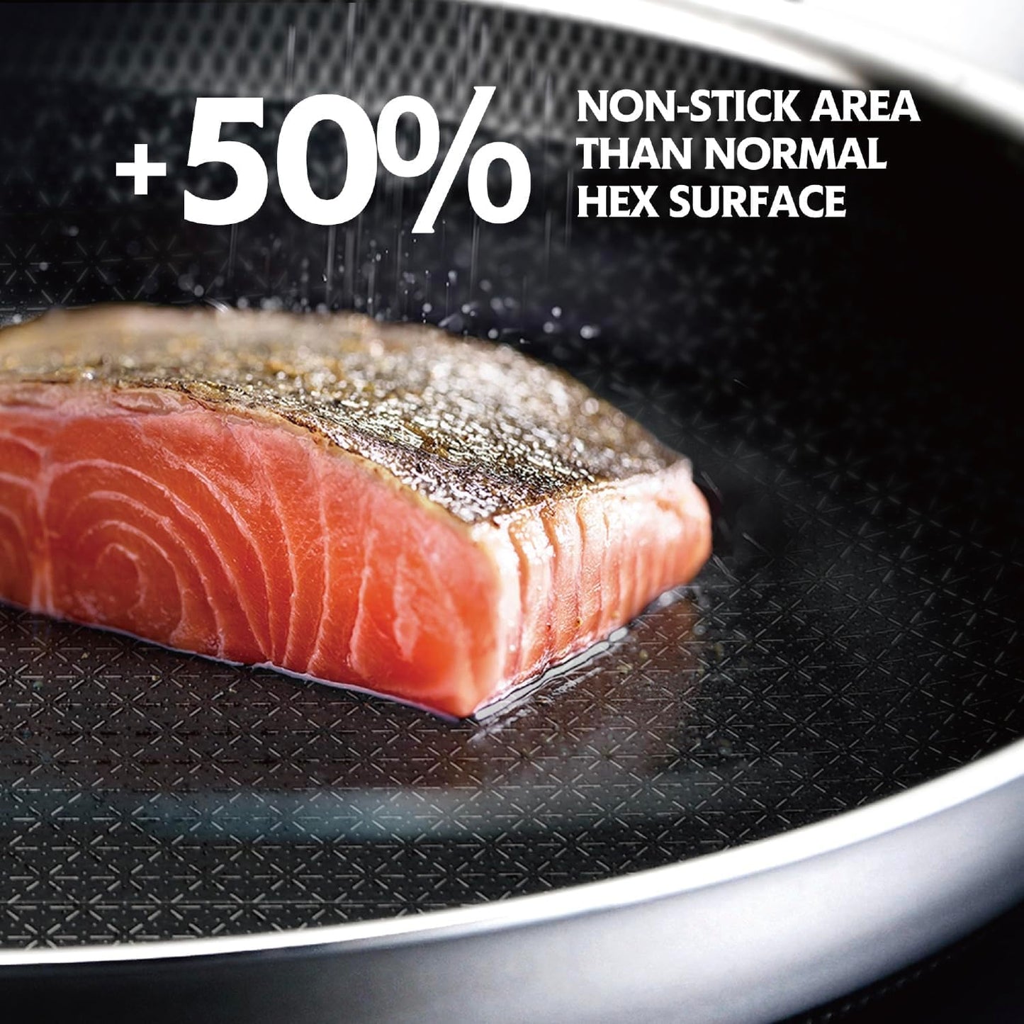 Hybrid Frying Pan Non Stick Stainless Steel Skillet, 10"
