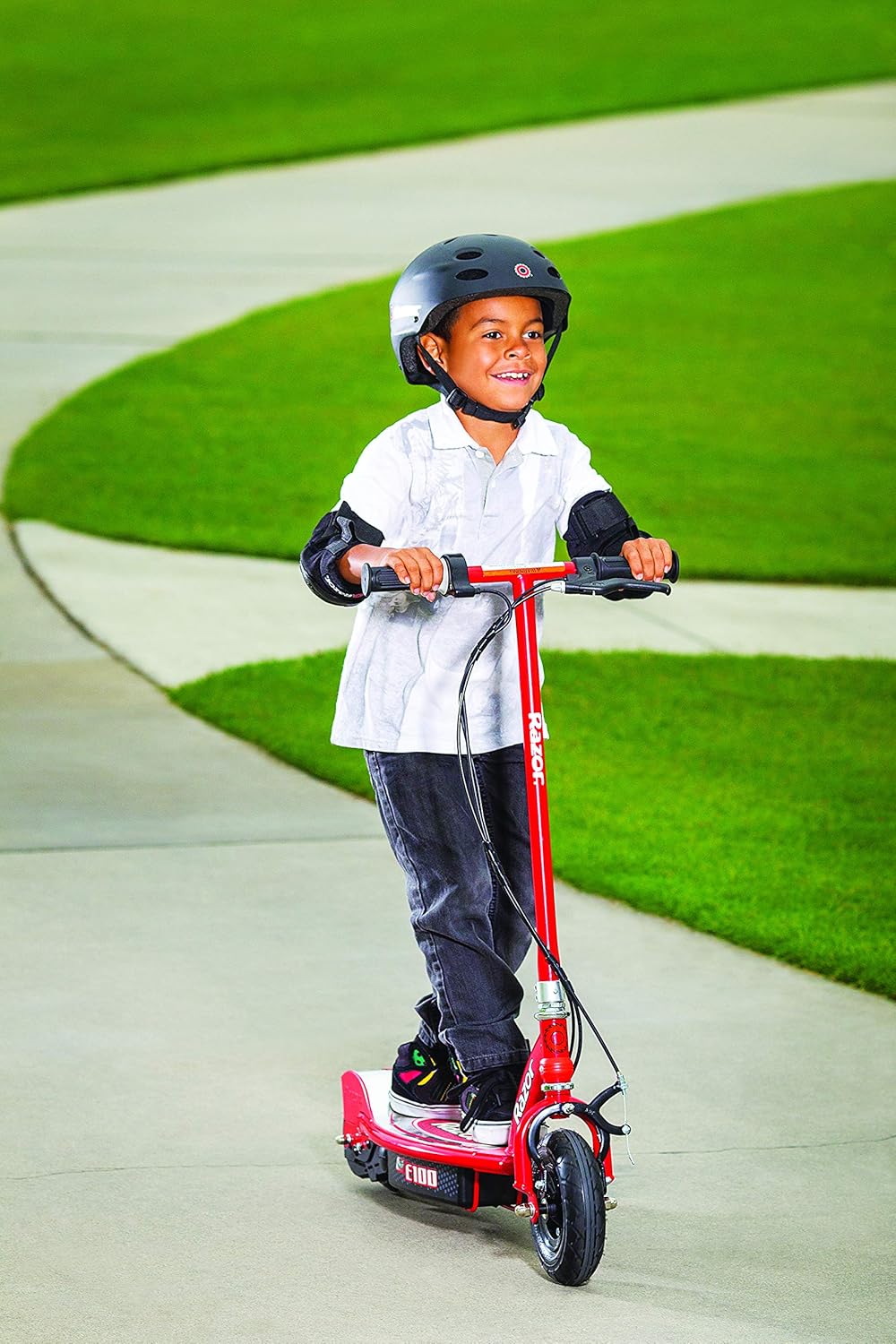 Electric Scooter 100W High-Torque Single-Speed Chain-Driven, Red
