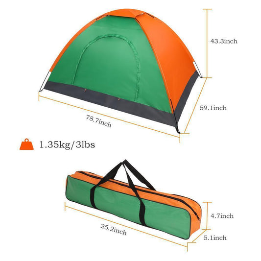 Folding 2 People Tent Portable Outdoor Camping Hiking Tent W/Bag