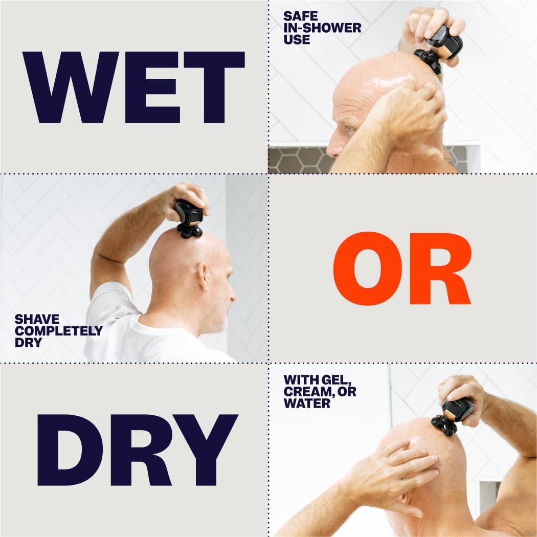 Mens Electric Shaver Rotary Blades Wet/Dry Head & Body Razor Kit
