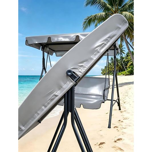 Swing Canopy Replacement 3 Seater Top Canopy 75"x47" Cover, Gray