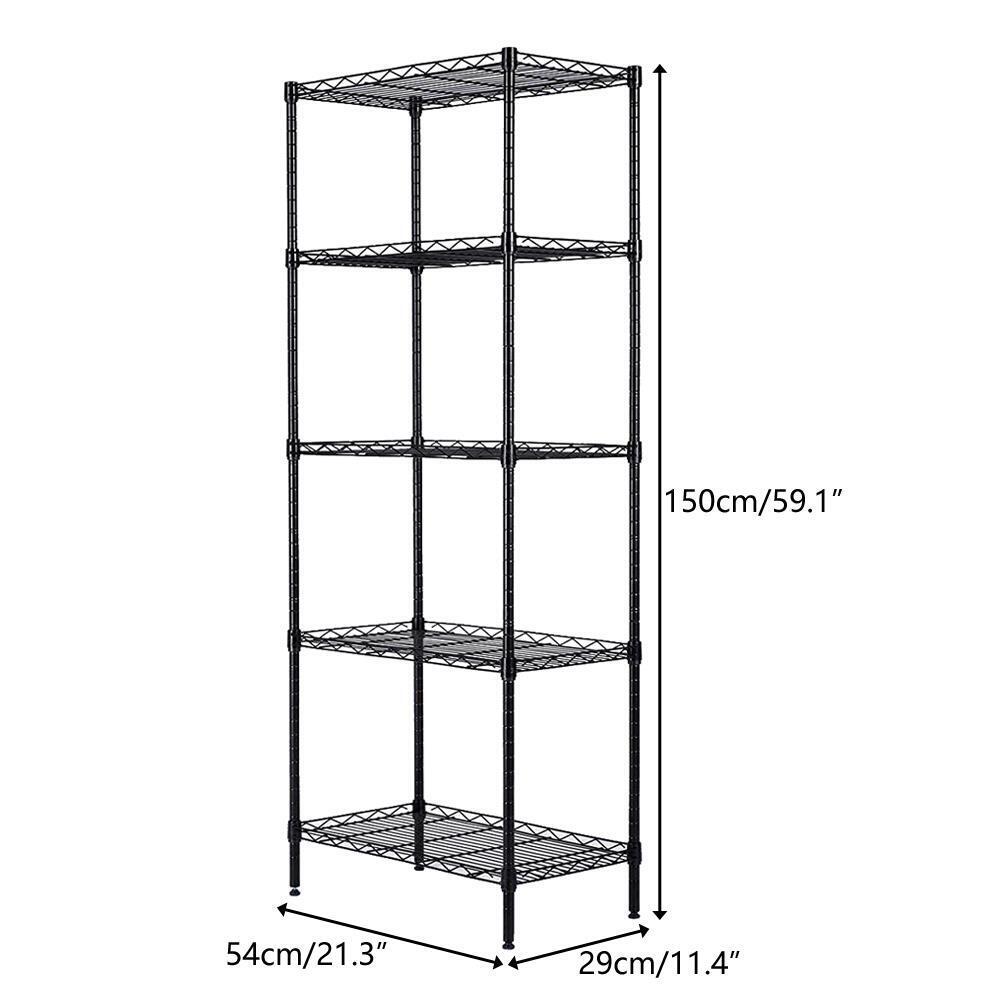 5-Tier Rack High-grade Carbon Steel Storage Adjustable Shelves