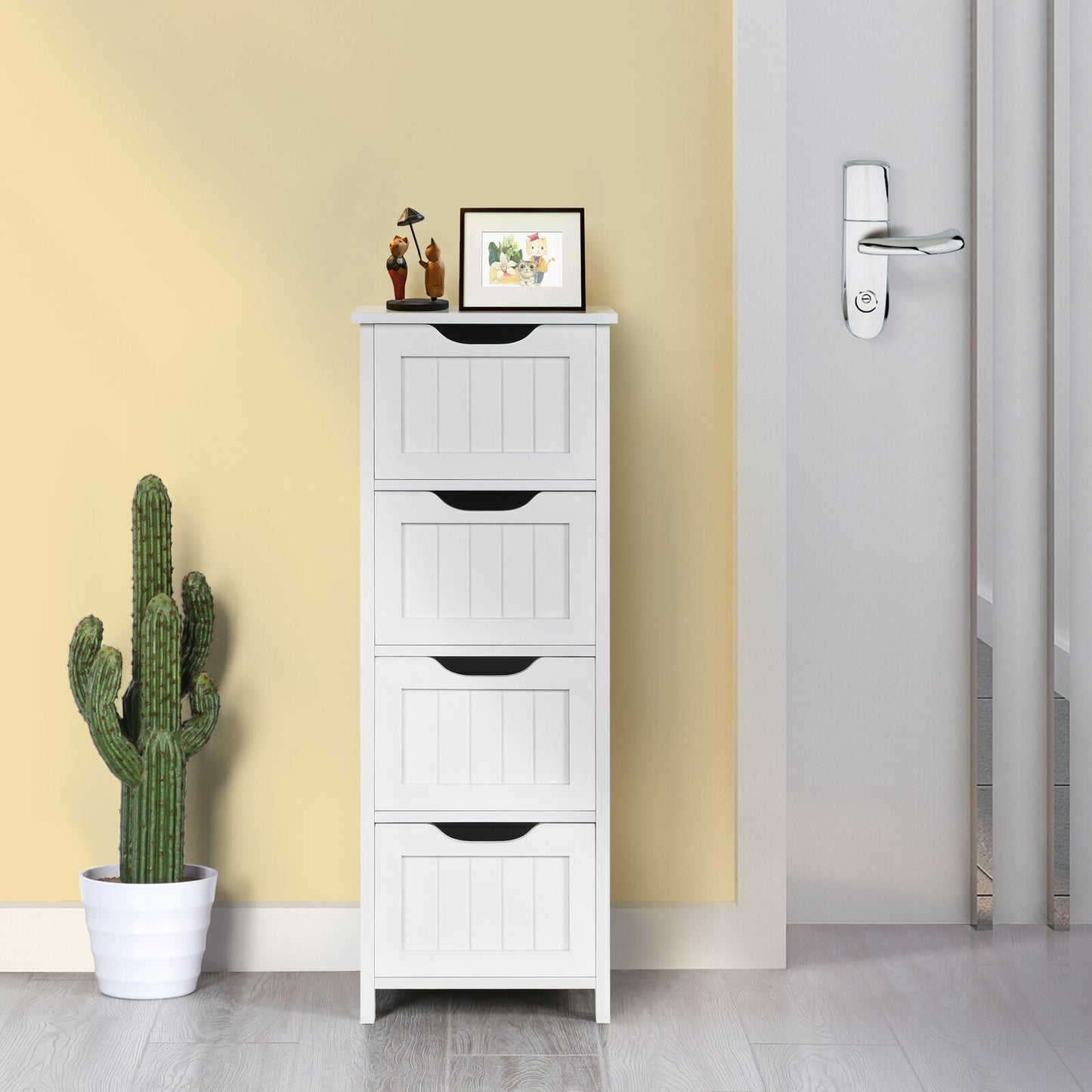 Wooden 4 Drawer Dresser Bedroom Chest Clothes Organizer Storage