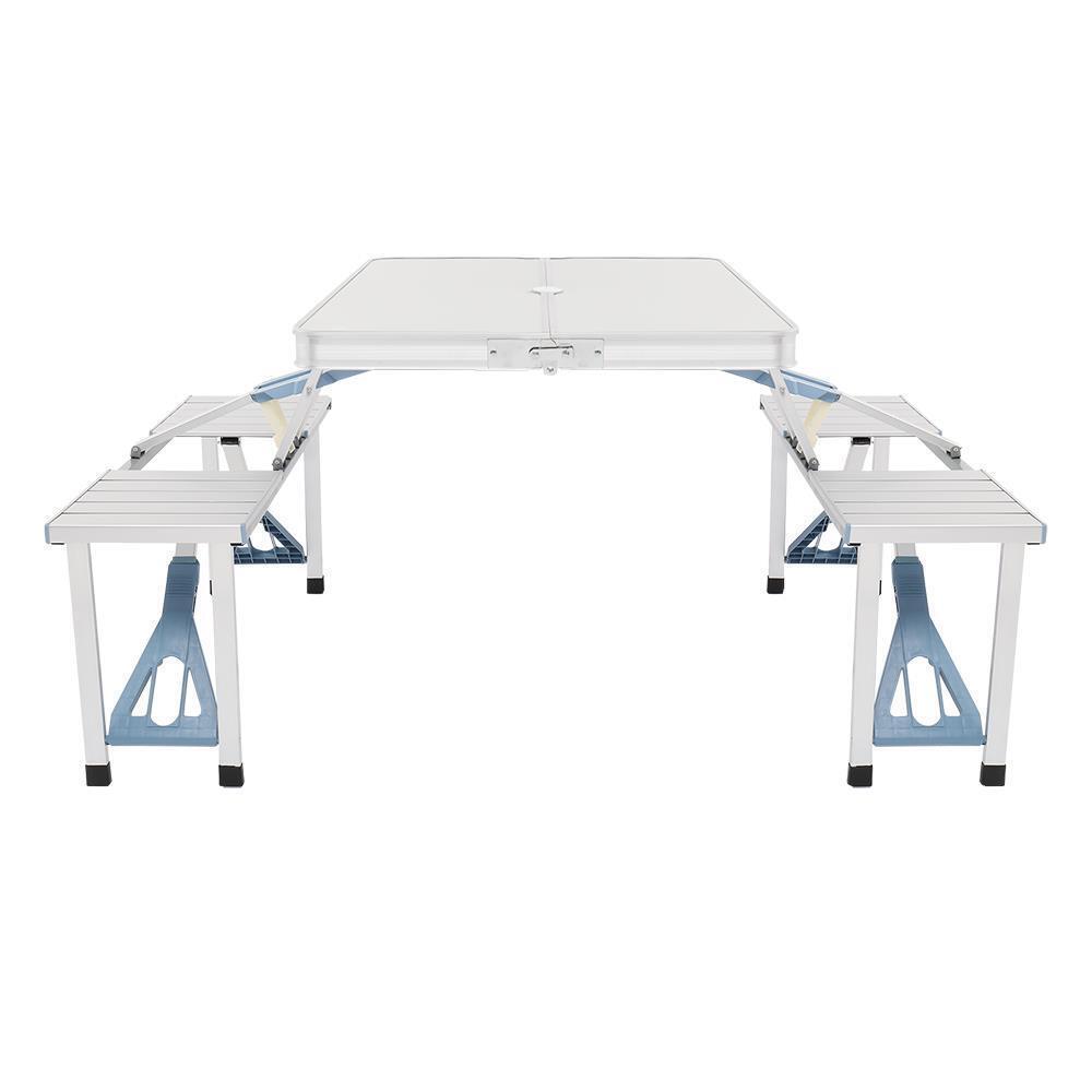 Camping Picnic Table Aluminum Folding 4 Seat Portable Bench Set