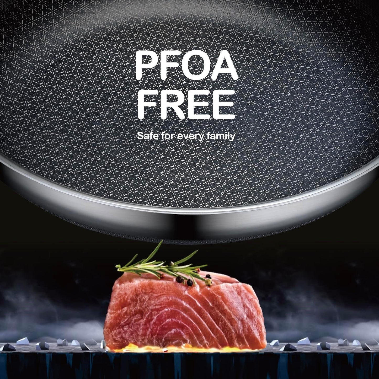 Hybrid Frying Pan Non Stick Stainless Steel Skillet, 10"