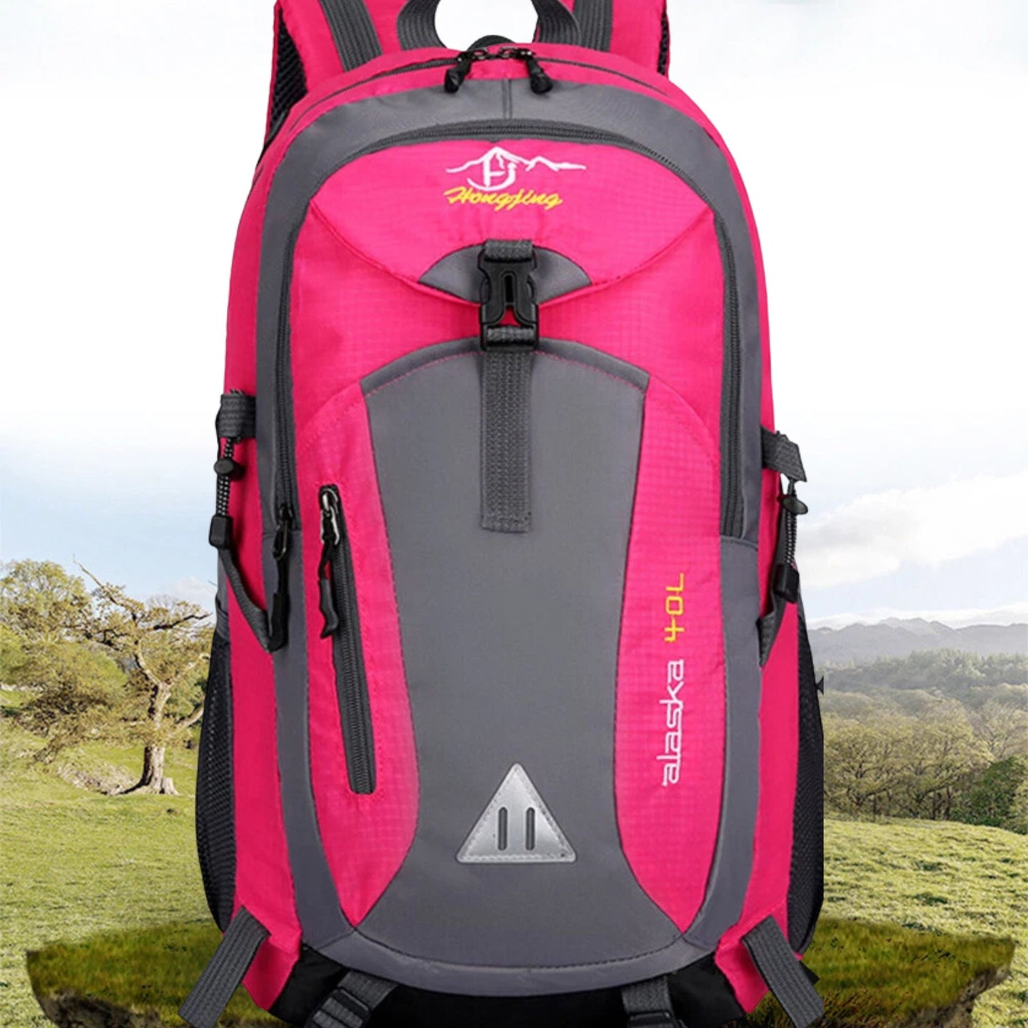 Backpack Camping Bag 40L Multiple Compartments Backpack, Pink