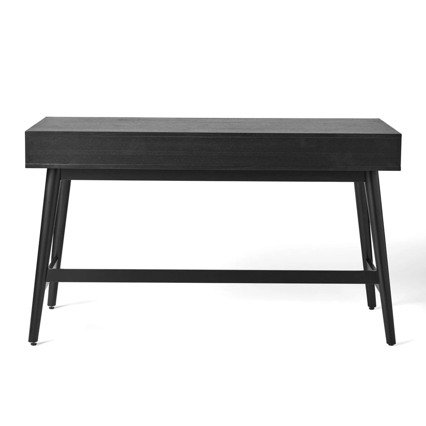 Enzo Writing Desk 3 Rattan Storage Drawers 54"W Desk, Black