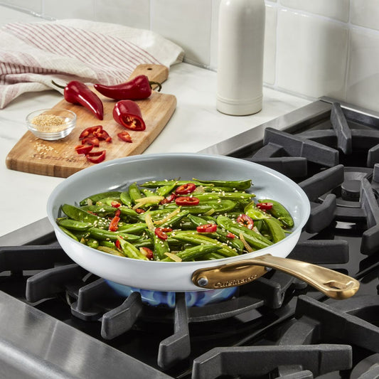 Chef’s Classic 10” Pan Stainless Steel Nonstick Ceramic Pan-White