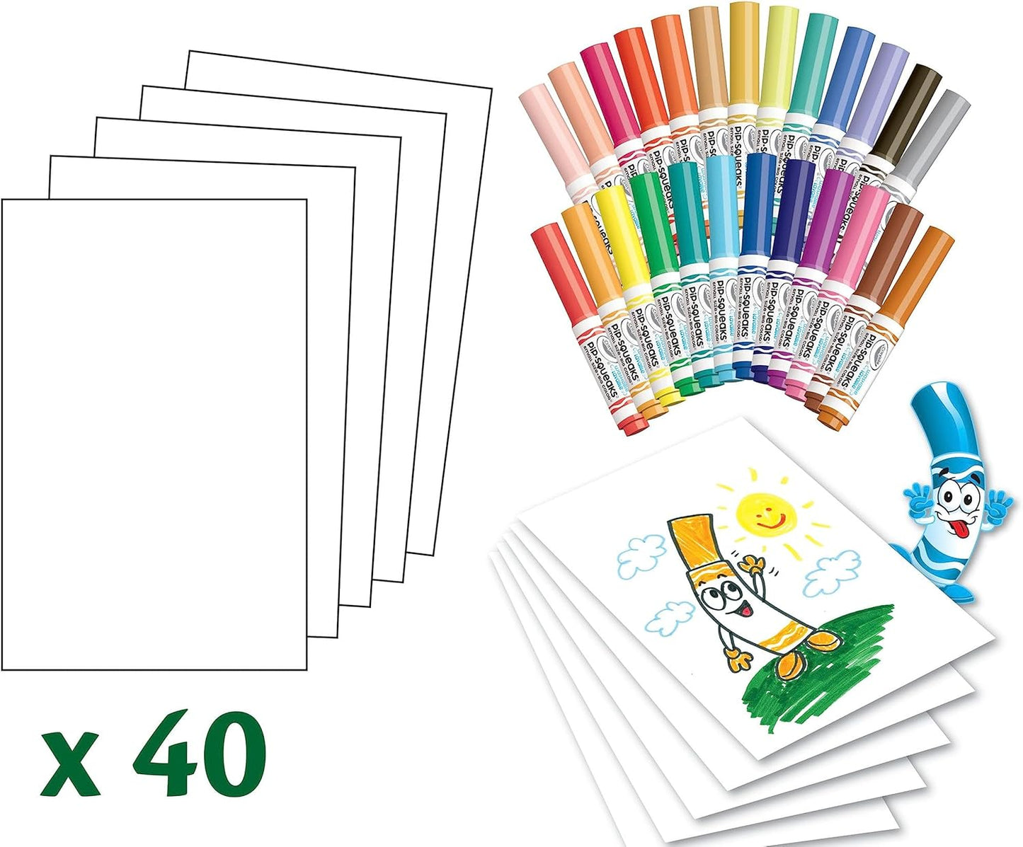 Marker & Paper Set Kids Pip-Squeak Washable Coloring Drawing Set