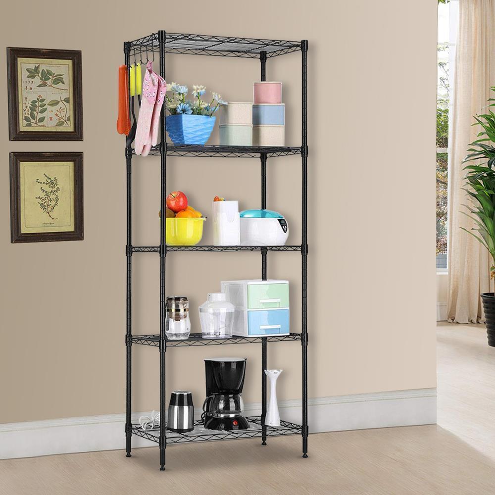 5-Tier Rack High-grade Carbon Steel Storage Adjustable Shelves