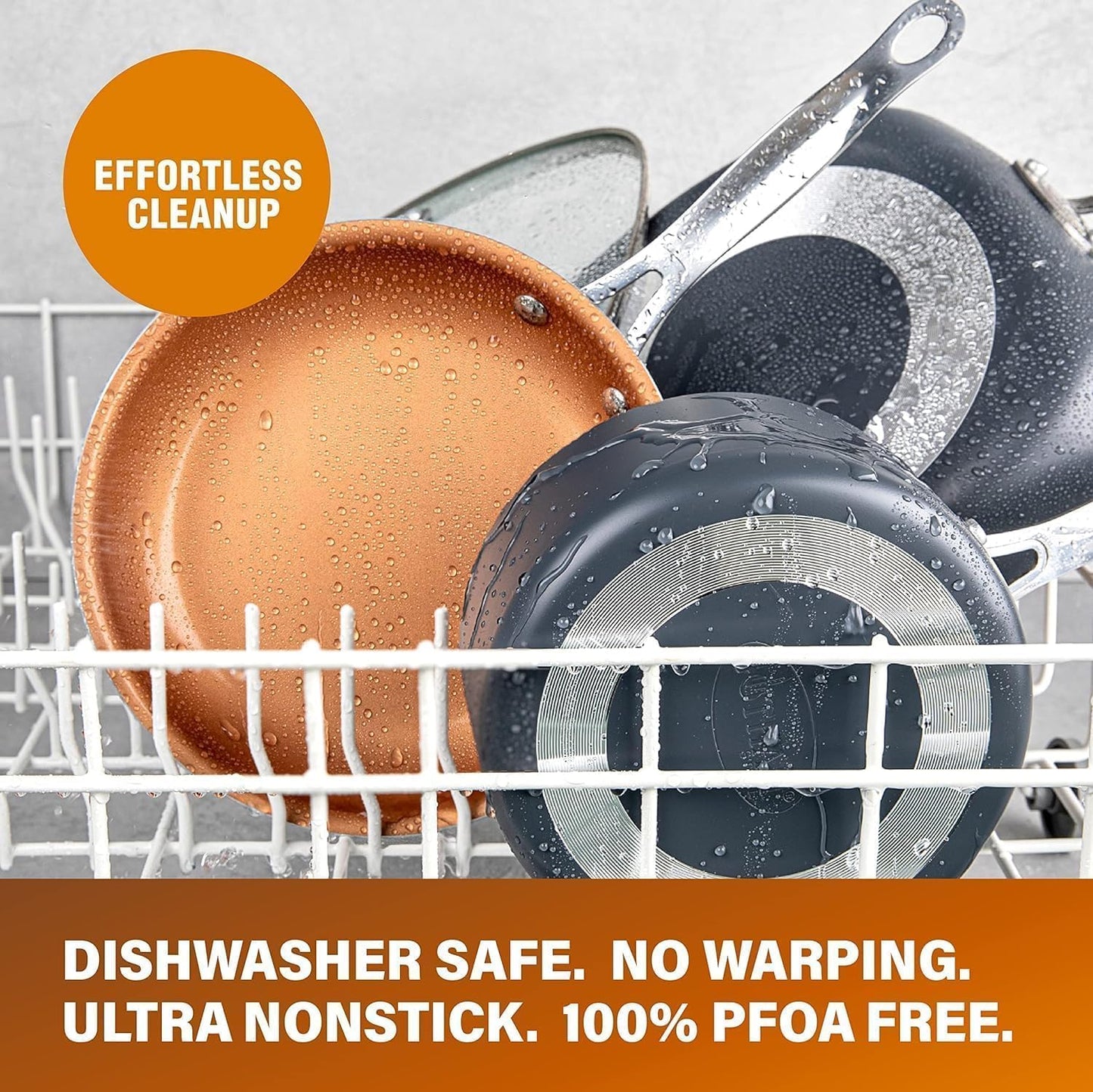 Gotham Steel Nonstick Ceramic Copper Coating Fry Pan, 12.5"