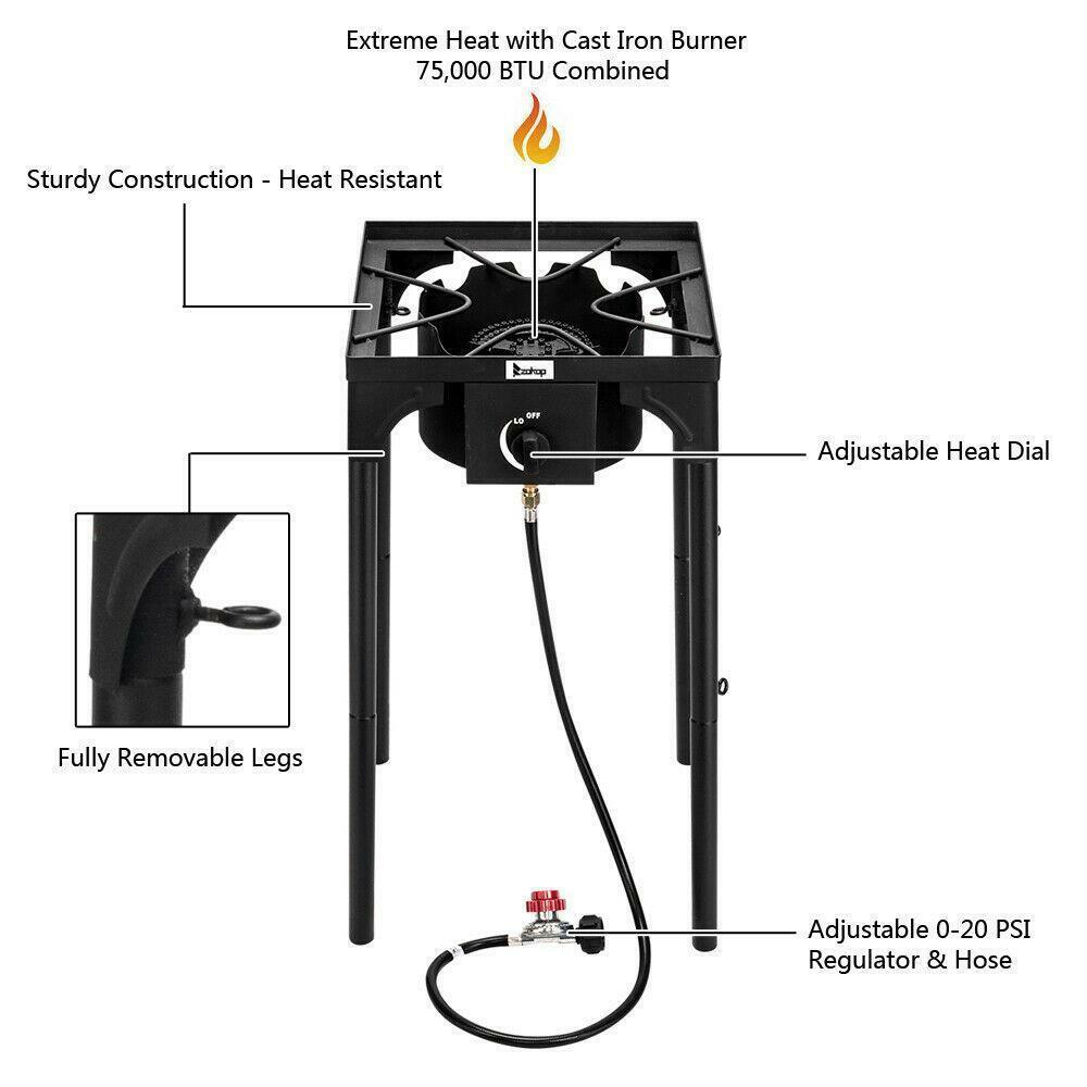 Portable Stove Camping Outdoor Propane Cooking Gas Single Burner