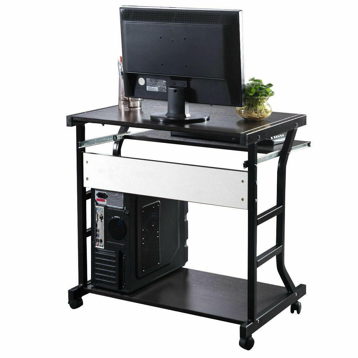 Computer Desk Laptop PC Home Office Rolling Wheel Corner Desk