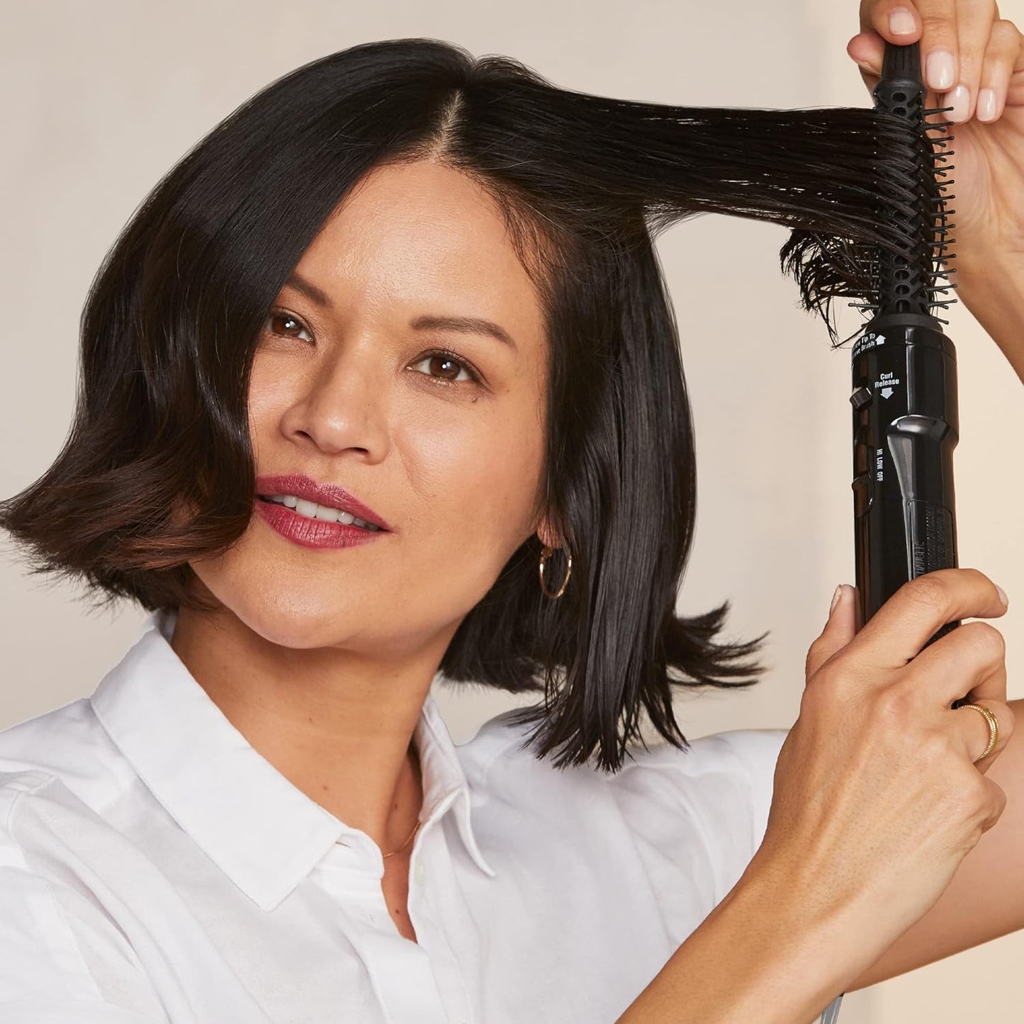 Hot Tools 3/4â Style Curl Touch Ups Tangle Hot Air Styling Brush