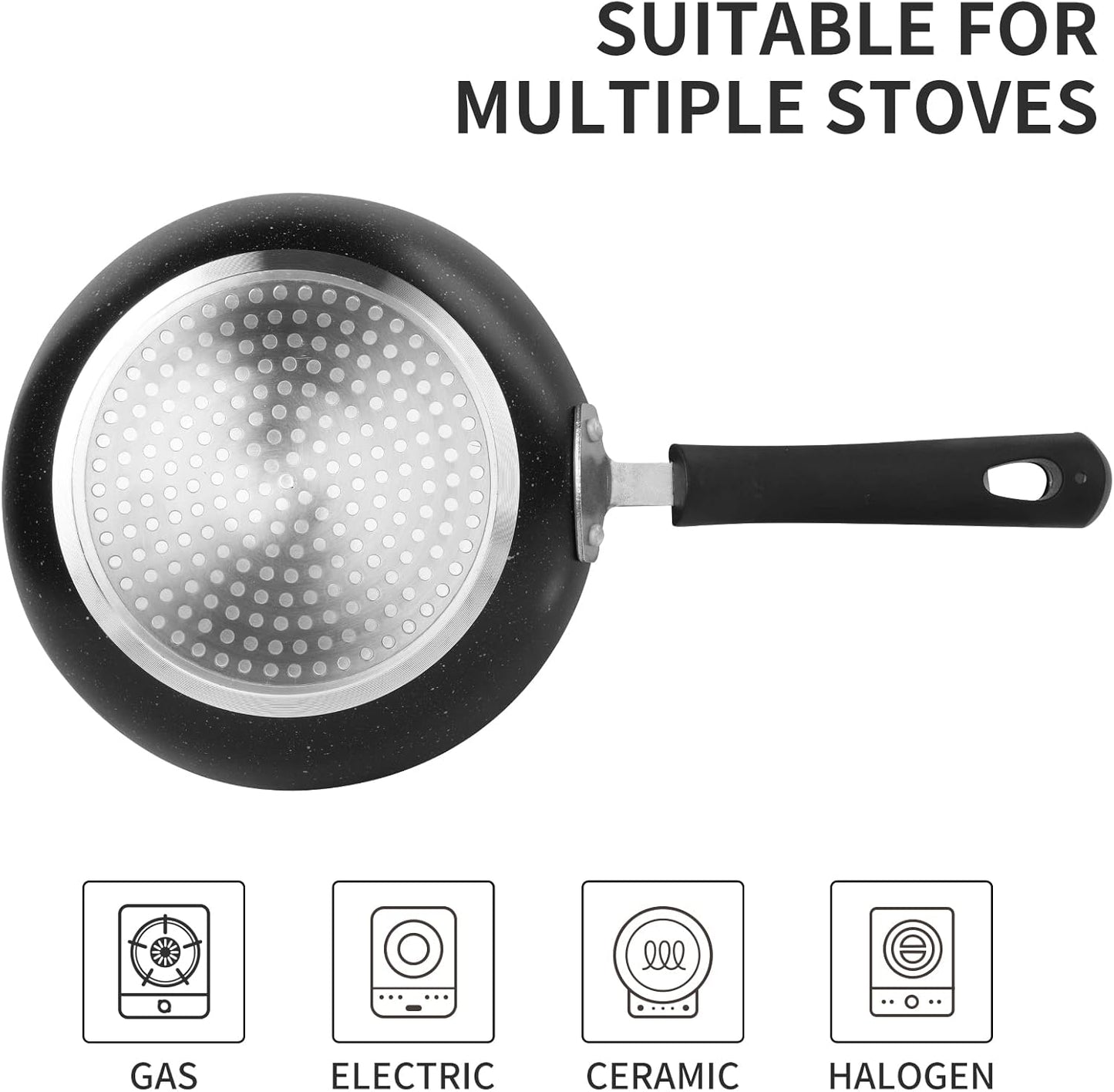 Nonstick Frying Pan Set-3-Pieces Aluminum Skillet,8", 9.5" & 11"