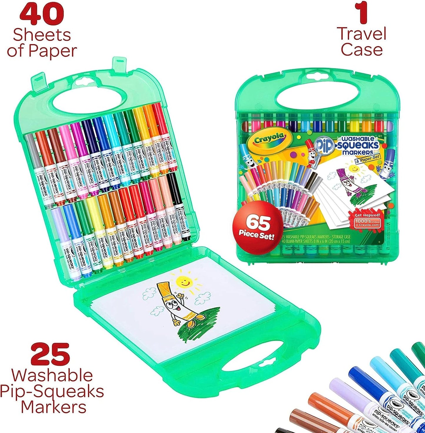 Marker & Paper Set Kids Pip-Squeak Washable Coloring Drawing Set