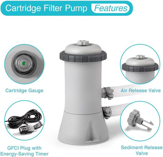 Intex 530 GPH Easy Set Pool Replacement Cartridge Filter Pump