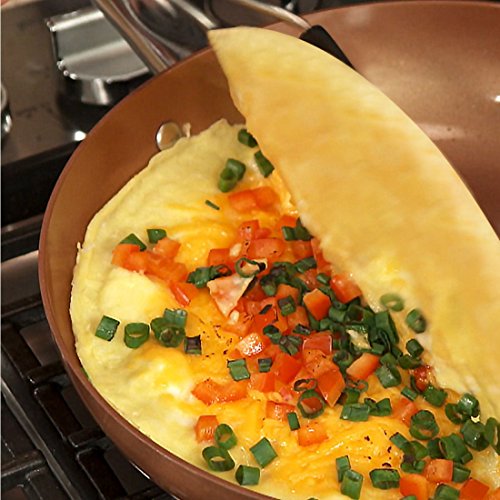 Copper Chef Round Fry Pan W/Glass Lid Non-Stick Coating Pan, 10"