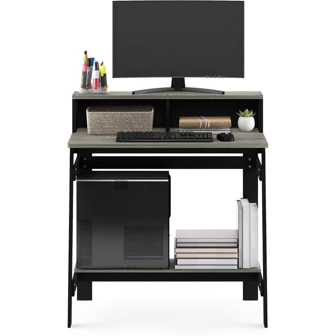 Furinno Computer Desk Simplistic A-Frame Functional Desk, Grey