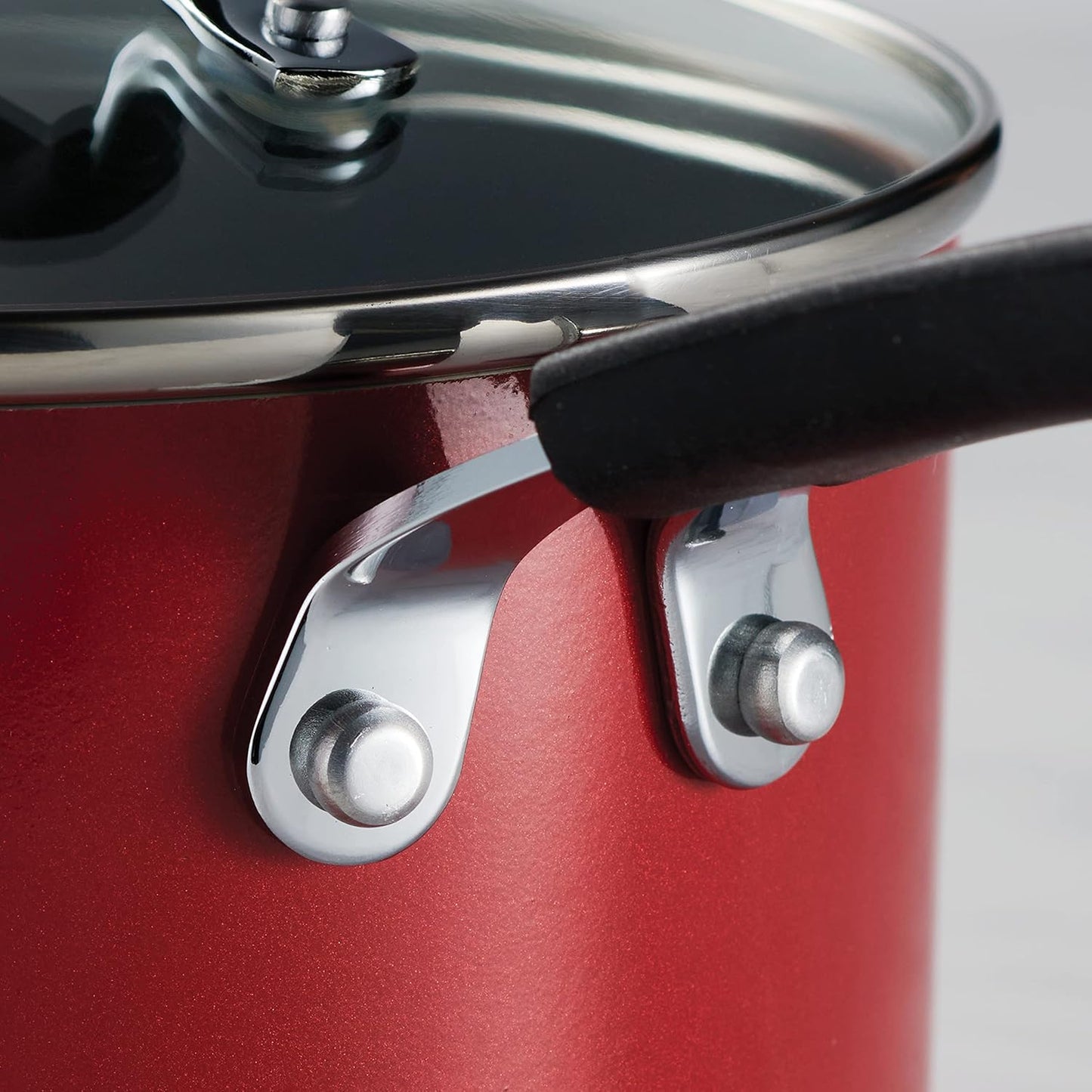 Cookware Set W/Lids 11-Piece Non Stick Pots and Pans Set-Red