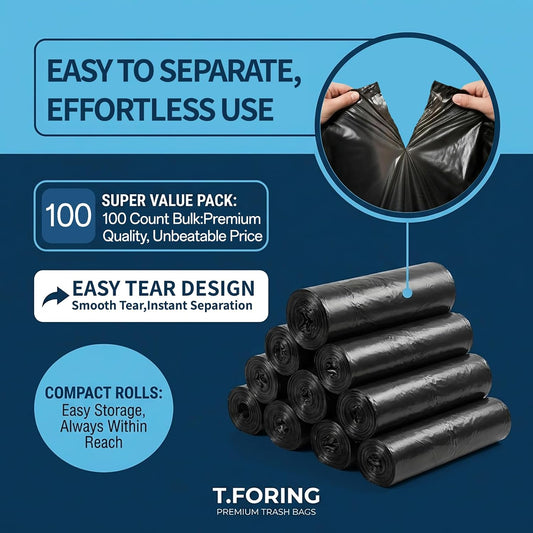 Trash Bags 55-60 Gal Trash Can Liners Large Bag (100 Count)