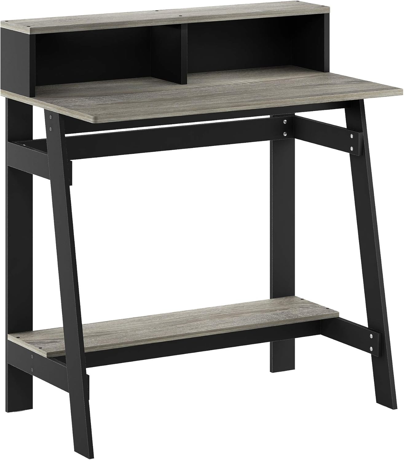 Furinno Computer Desk Simplistic A-Frame Functional Desk, Grey