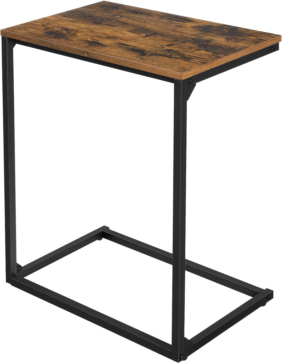 Bed Table C Shaped Couch Desk Tray Stand Sofa Side Table, Brown