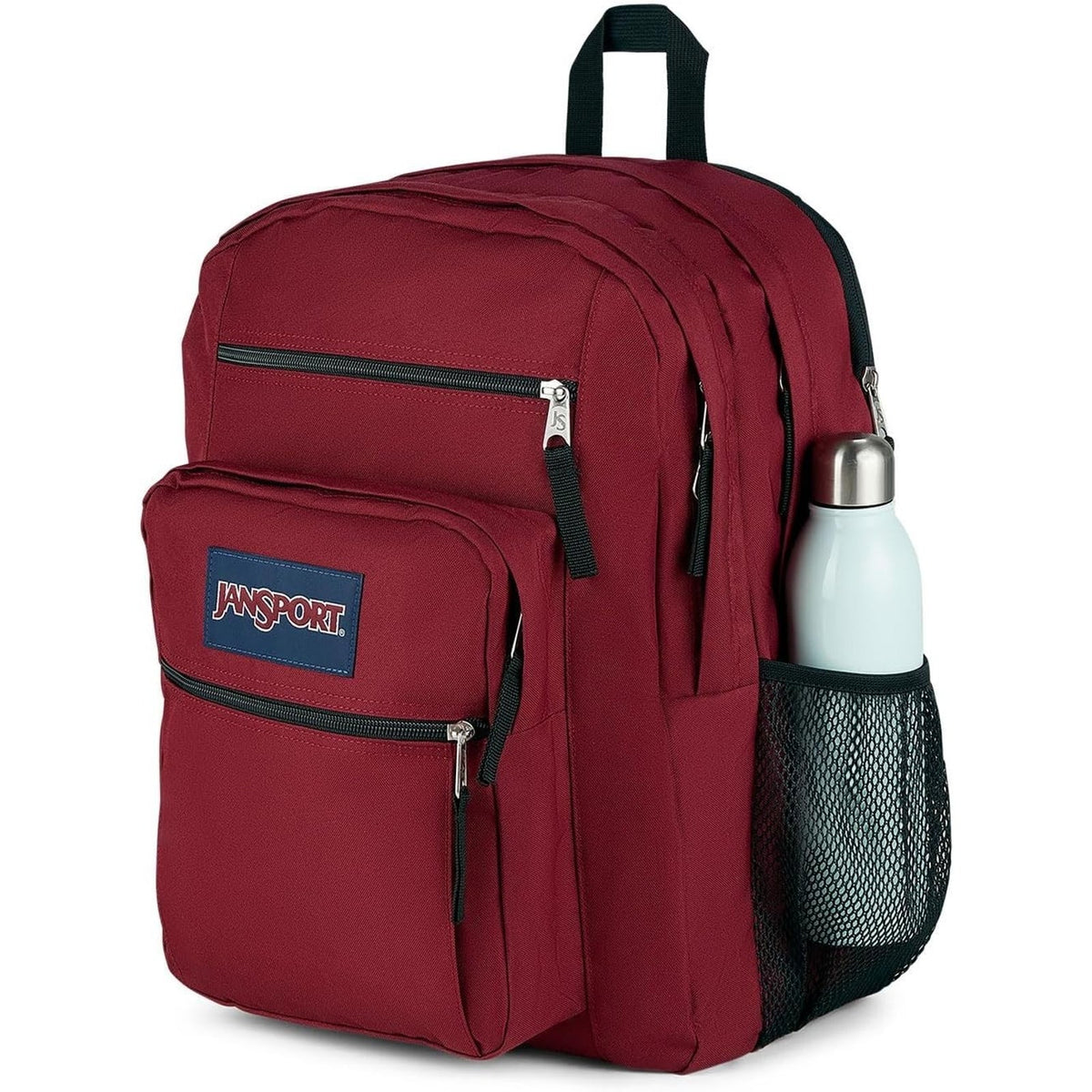 Big Student Backpack Ergonomic Shoulder Strap 5-Compartments, Red