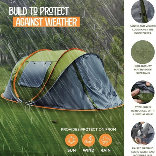Pop Up Tent 4 Person Instant Easy Setup 2 Doors Camping Tents