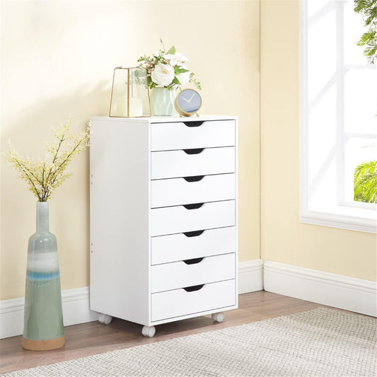 Storage Cabinet 7-Drawer Organizer Multipurpose Cabinet, White
