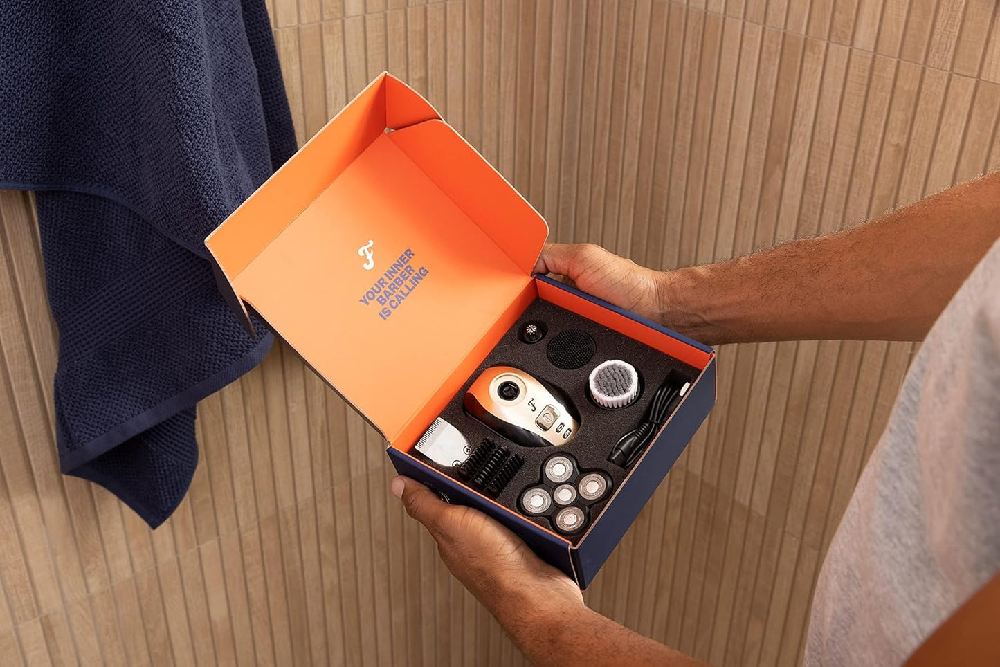 Mens Electric Shaver Rotary Blades Wet/Dry Head & Body Razor Kit