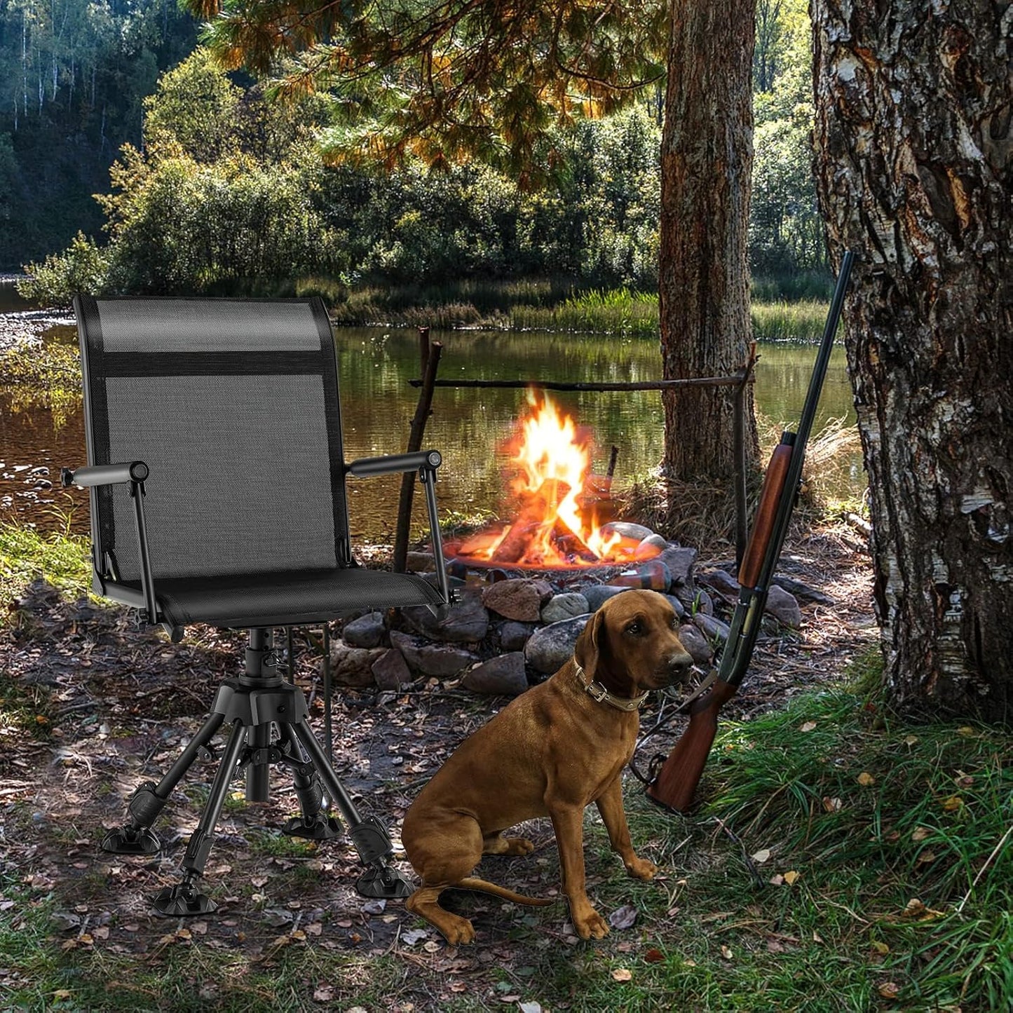 Swivel Blind Chair 360-degree rotation Base Folding Hunting Chair