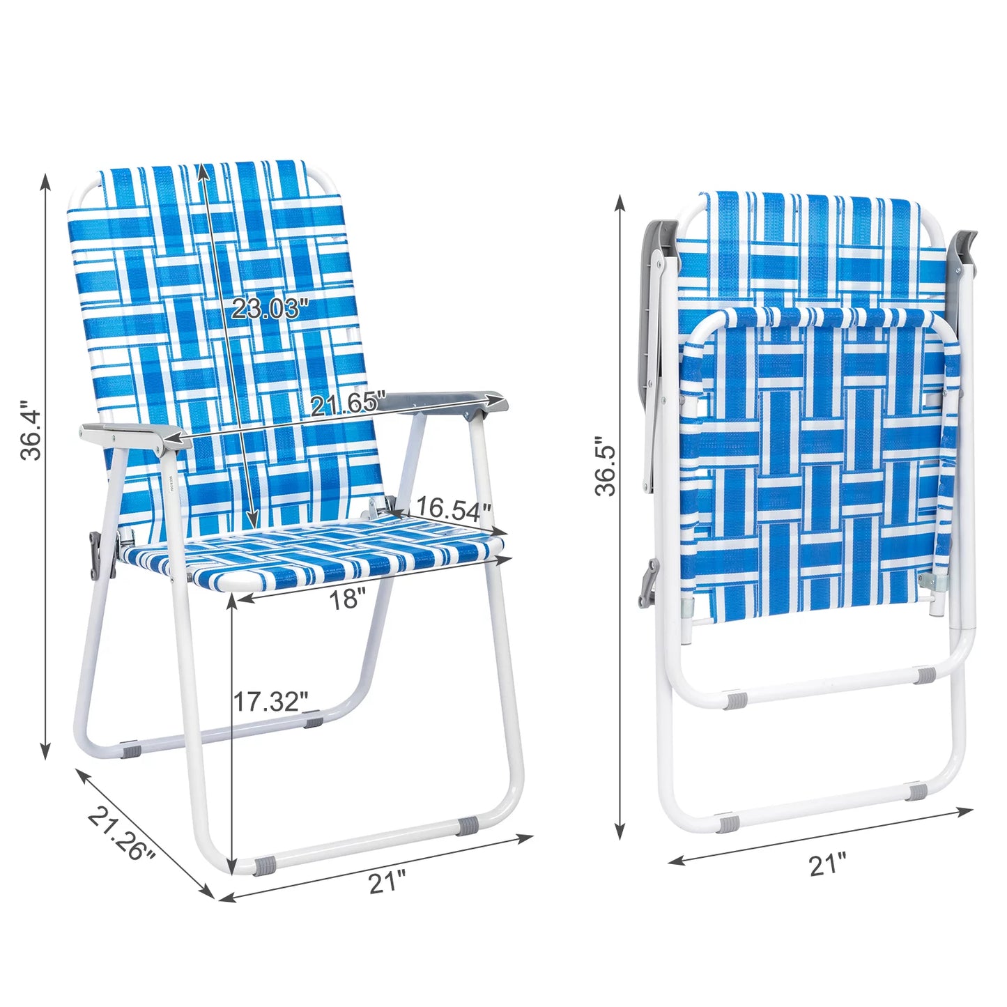 Folding Web Lawn Chair Portable Outdoor Beach Camping Chair-2 Pk