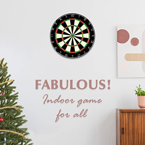 Dartboard W/ Staple-Free Bullseye & 12 Steel Tip Dart Set