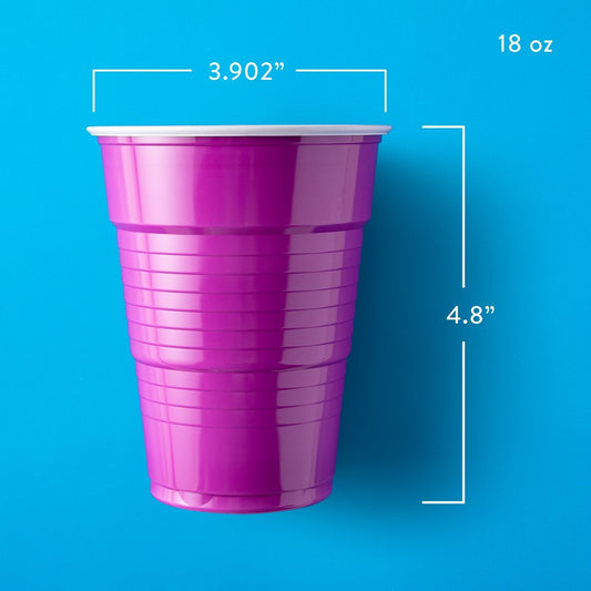 Premium Quality Disposable Plastic multi-Colors Cups (18 oz, 180 ct.)
