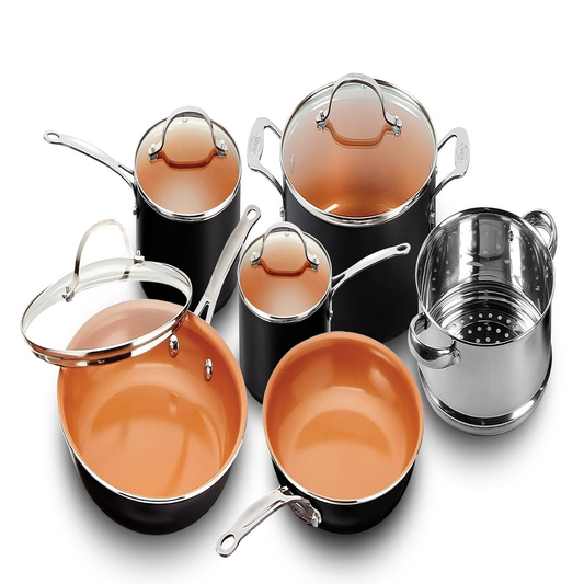 Pots and Pans Set 10 Pieces Nonstick Ceramic Coating Cookware Set