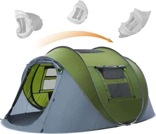 Instant Pop Up Tent 2 Doors & Windows 4 Person Camping Tents