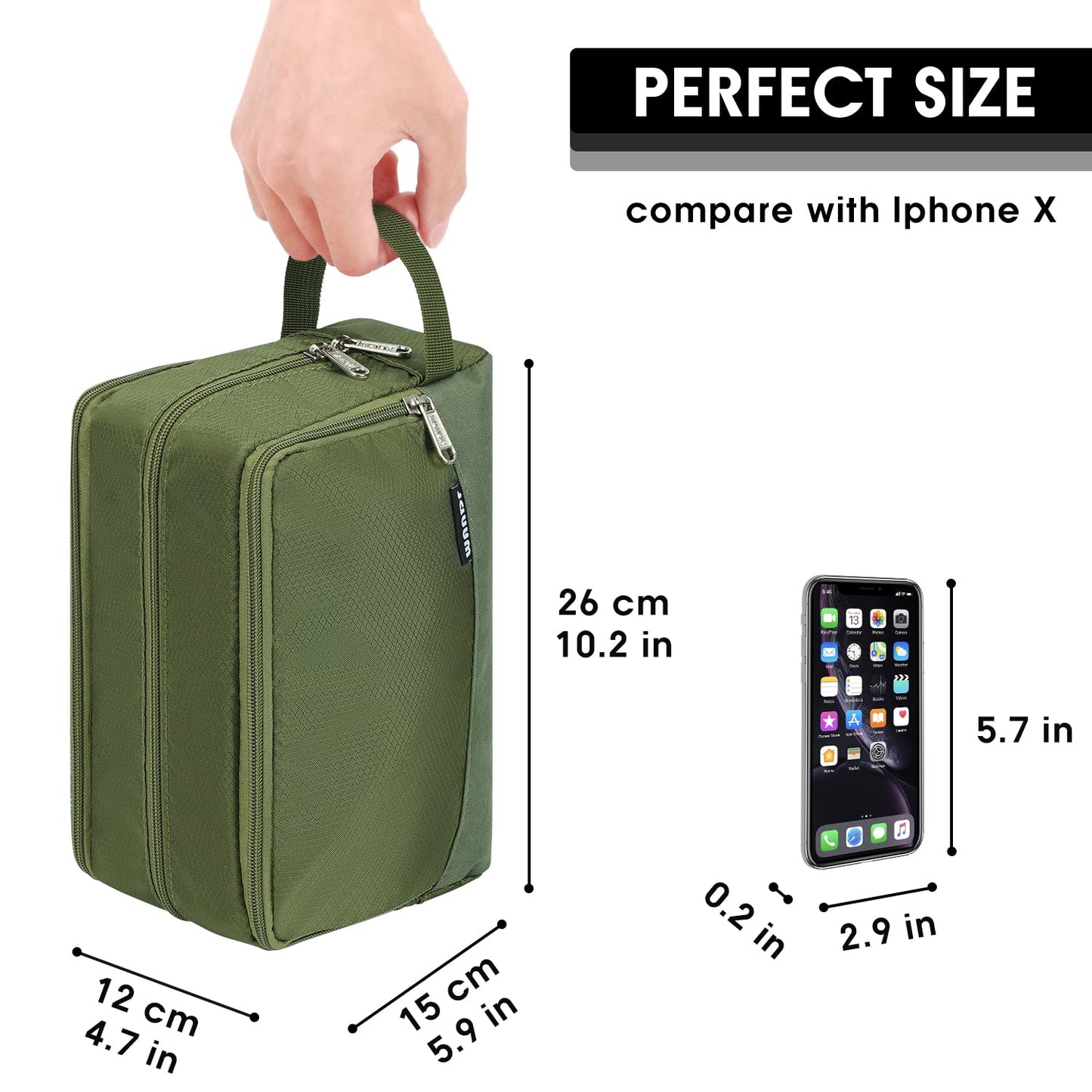 Toiletry Bag Hanging Dopp Kit Shaving Small Toiletry Bag, Green